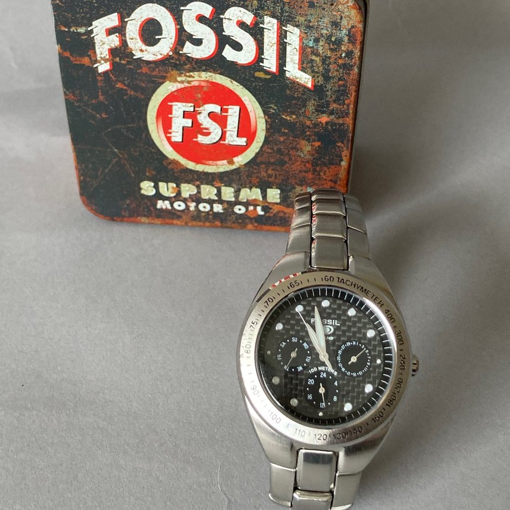 VINTAGE FOSSIL BLUE CHRONOGRAPH WRIST WATCH